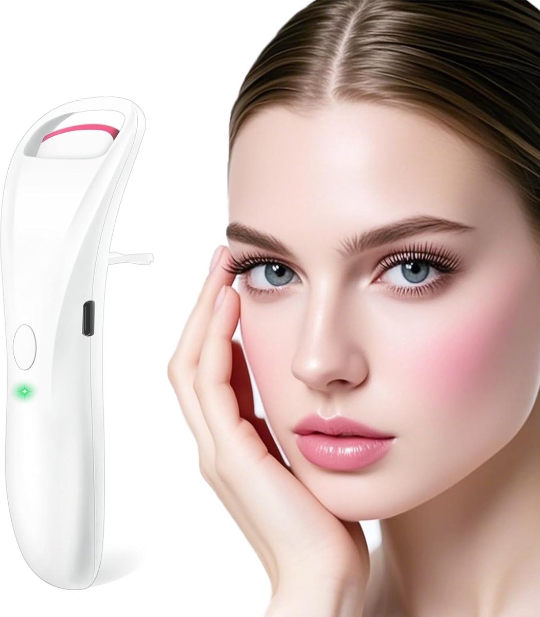 Wimperkruller-wimperkruller elektrisch-Verwarmde wimperkruller – Elektrische wimperkruller – Instelbare temperatuur – Wit