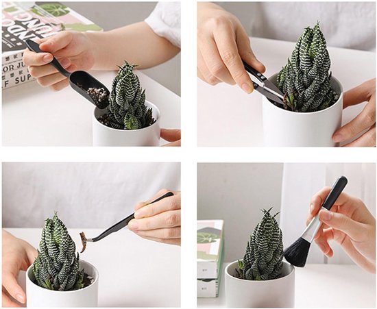 Vetplant Gereedschap Set - Bonsai Tools - Planten Verpotten - All-in-één Oplossing - 15 stuks - Zwart — afbeelding 5