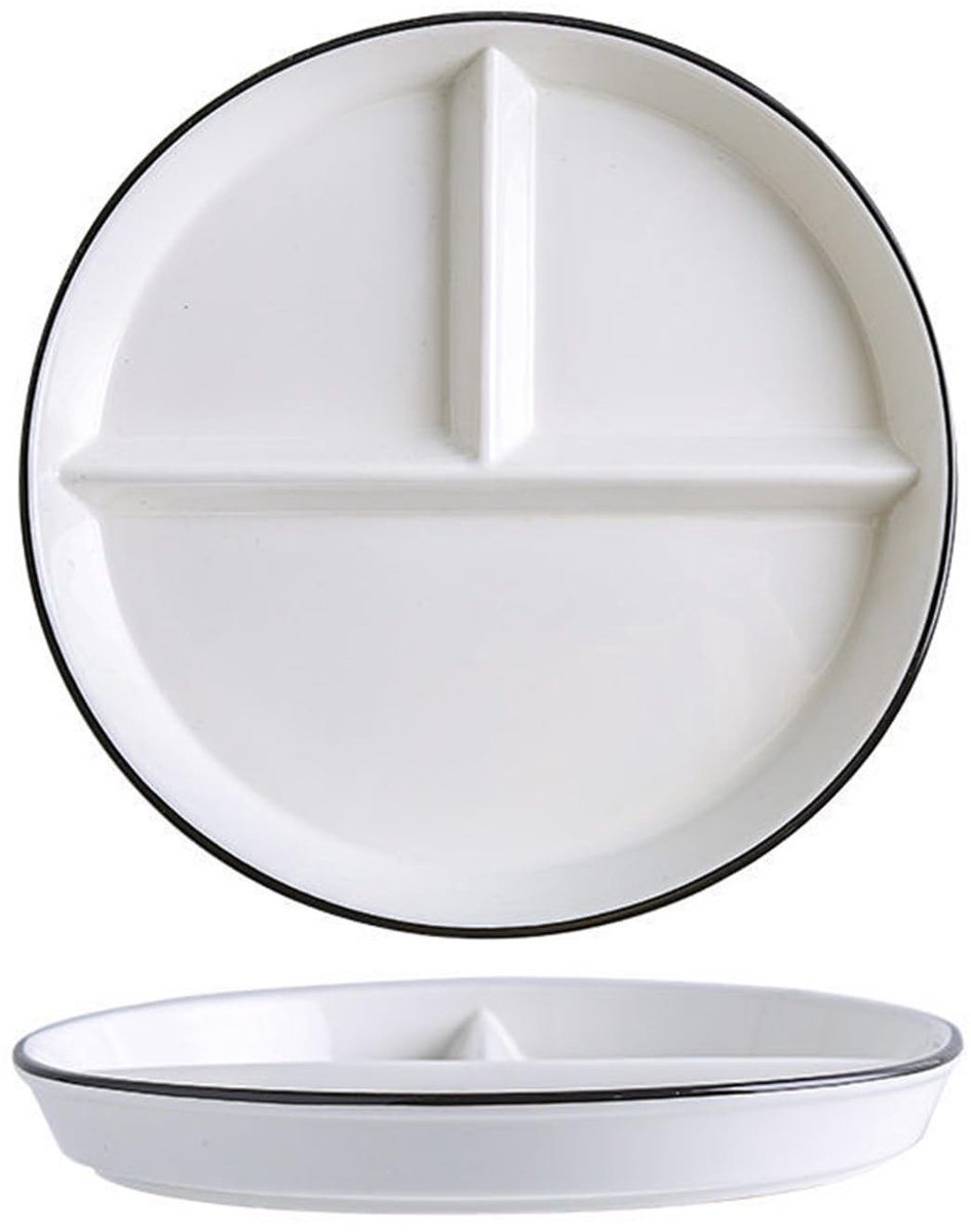 Byshayne- Lunchbord met onderverdeling - Gedeeld Porselein - Keramisch Bord - Magnetronbestendig - Vaatwasserbestendig - Veilig Glazuur