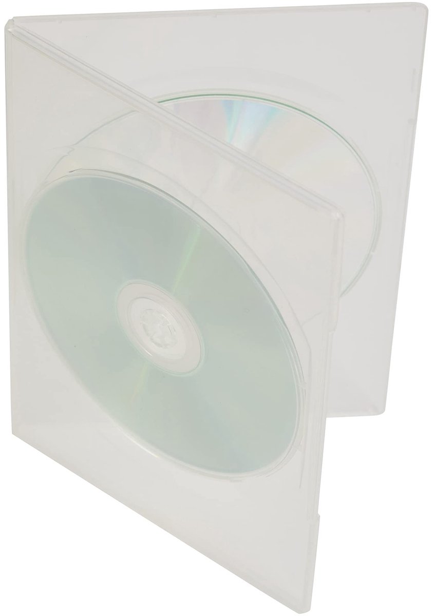 Cosensi- DVD Case 7mm - Dubbele Hoes voor 2 Schijven - Transparante Buitenwrap - Milieuvriendelijk - Patented Locking Hub - Inclusief Inlay