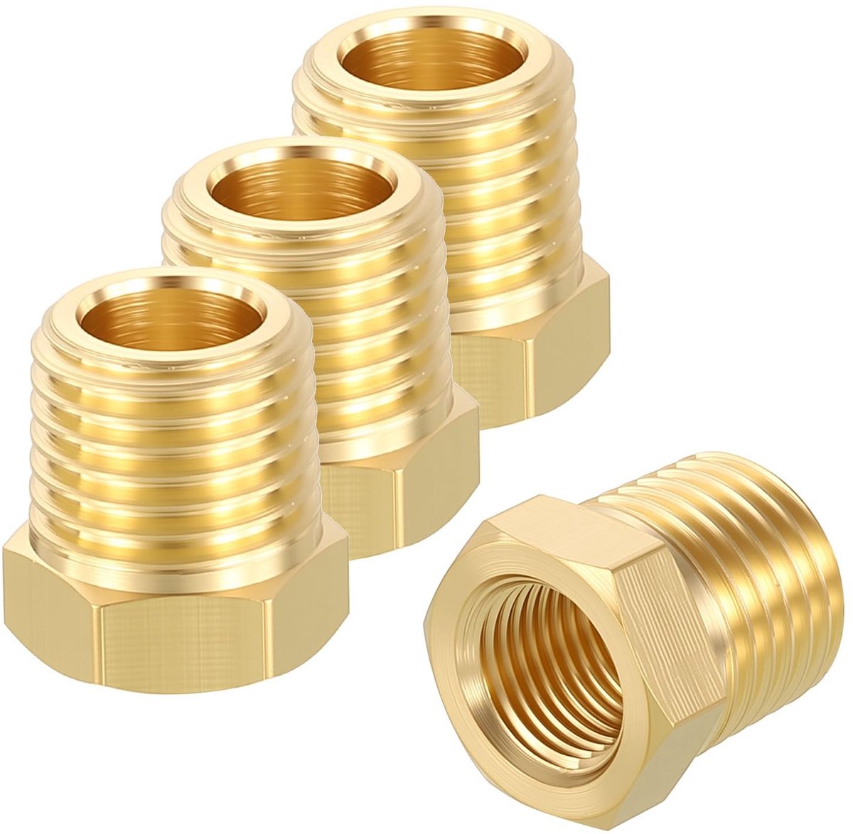 Cosensi - 4 Pack Mannelijk naar Vrouwelijk Adapters, Messing