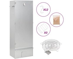 vidaXL - BBQ-rookoven - met - koude - rookgenerator - gegalvaniseerd - staal
