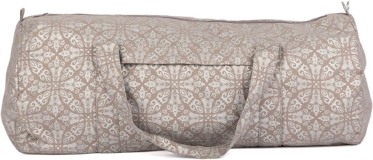 Ruime katoenen yogatas met waterdichte binnenvoering, geschikt voor yogamatten tot 60 cm, inclusief vakken voor natte kleding en accessoires