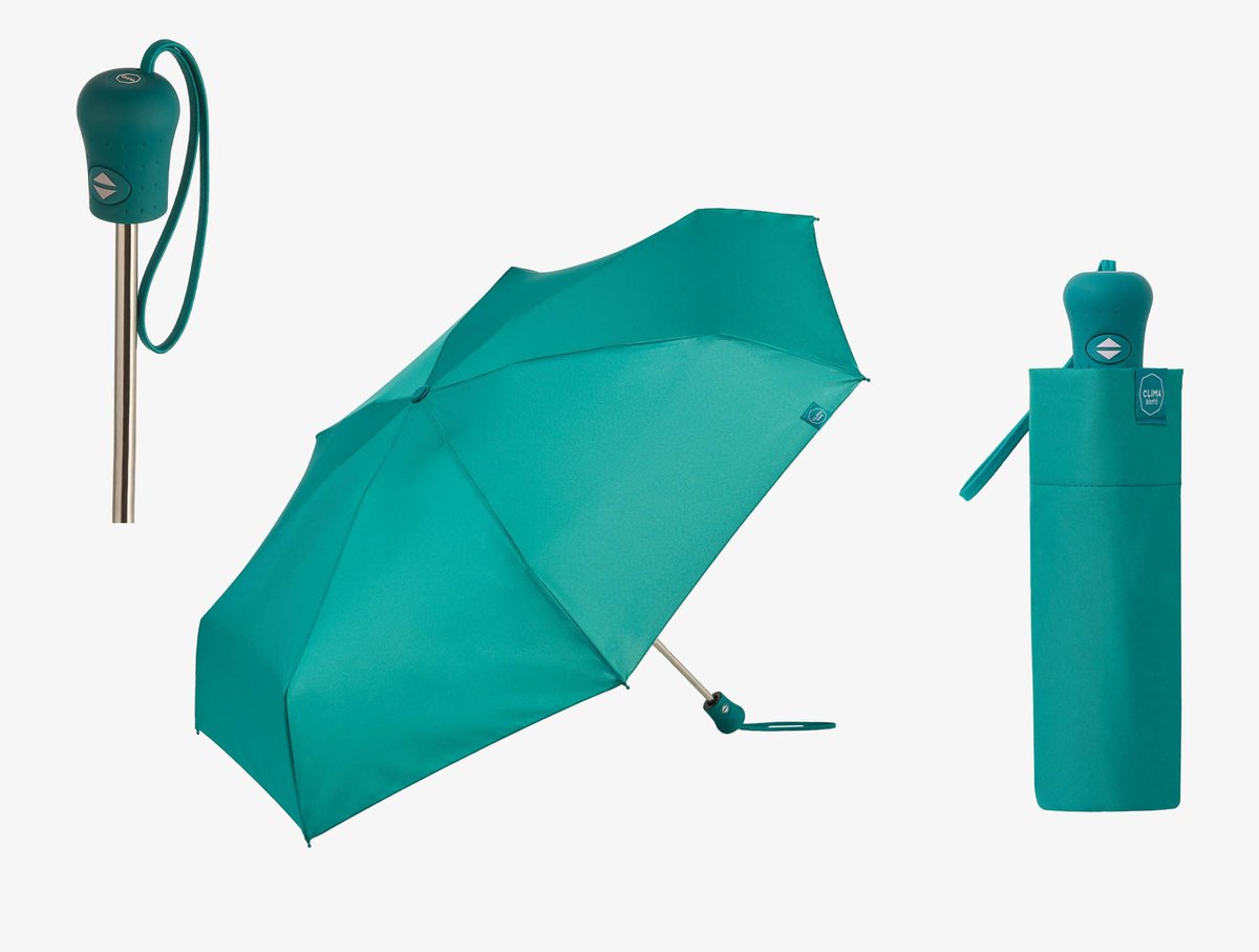Clima Bisetti Luxe Mini Opvouwbare Paraplu & Parasol – Turquoise