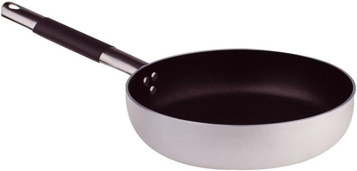 Koekenpan Aluminium - Koekenpan Rechte - Koken Bakken - Gemaakt in Italië - 36 cm - Zilver