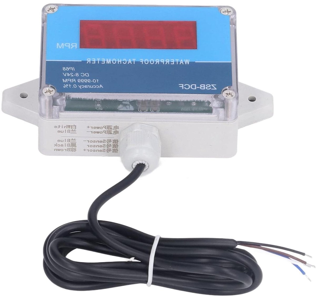 Motortoerenteller - Snelheidsmeter - Apparatuur Monitoren - IP68 Waterdicht - 10-99999rpm - Zwart