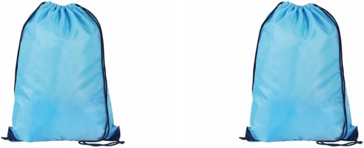 Nylon Sporttas met Trekkoord 2 Stuks - Waterdichte Gymtas voor School en Sport Uniseks