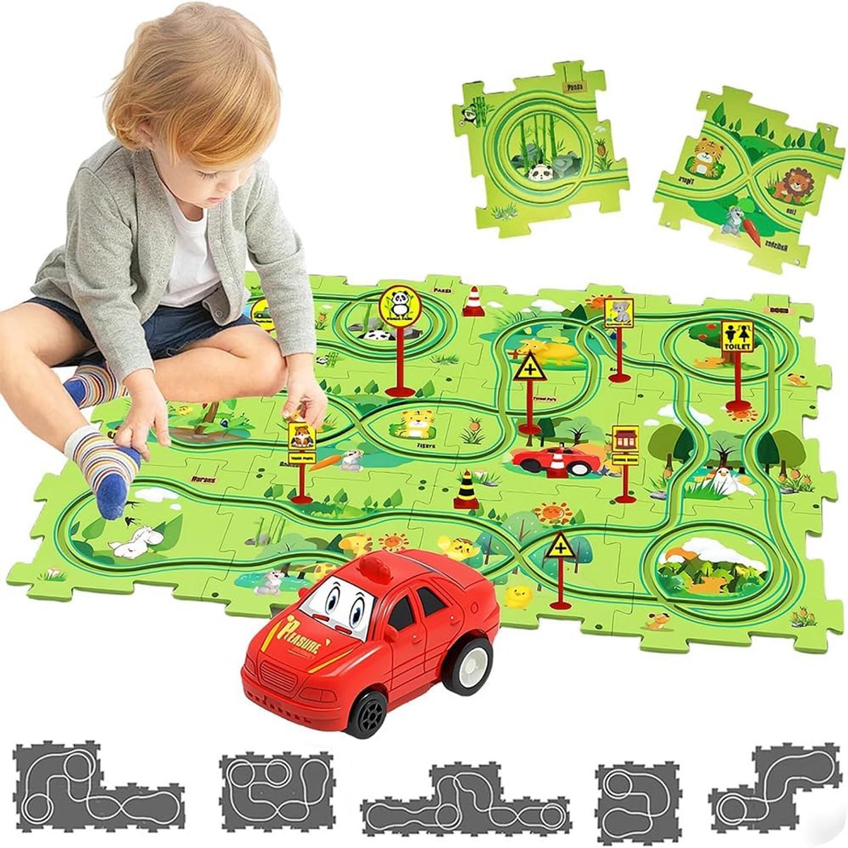 Bouw Je Eigen Racebaan Speelgoedset met Auto's voor Kinderen van 2 tot 6 Jaar