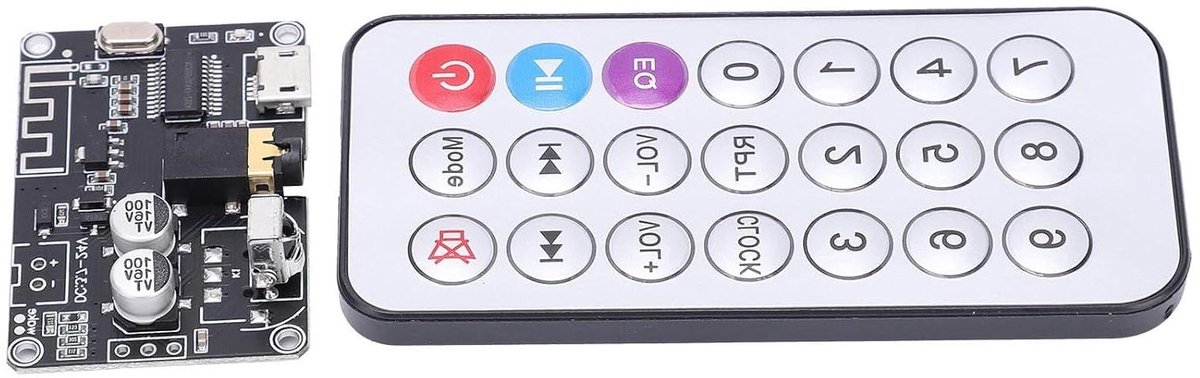 SnelShoppen - Bluetooth Audio Ontvanger Bord Stereo Versterker Module Met Afstandsbediening, Volume Instelbaar, Veilig, 5W Vermogen, Voor Bluetooth Sp