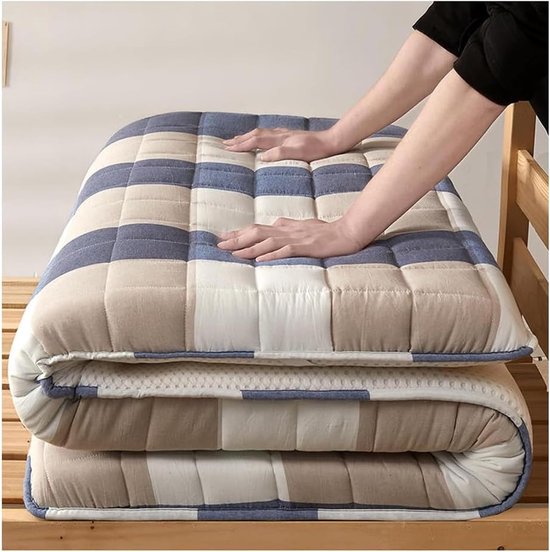 Draagbare Matras - Japanse Futon - Comfortabel Slapen - Opvouwbaar Ontwerp - 180 x 200 cm - Grijs — afbeelding 5
