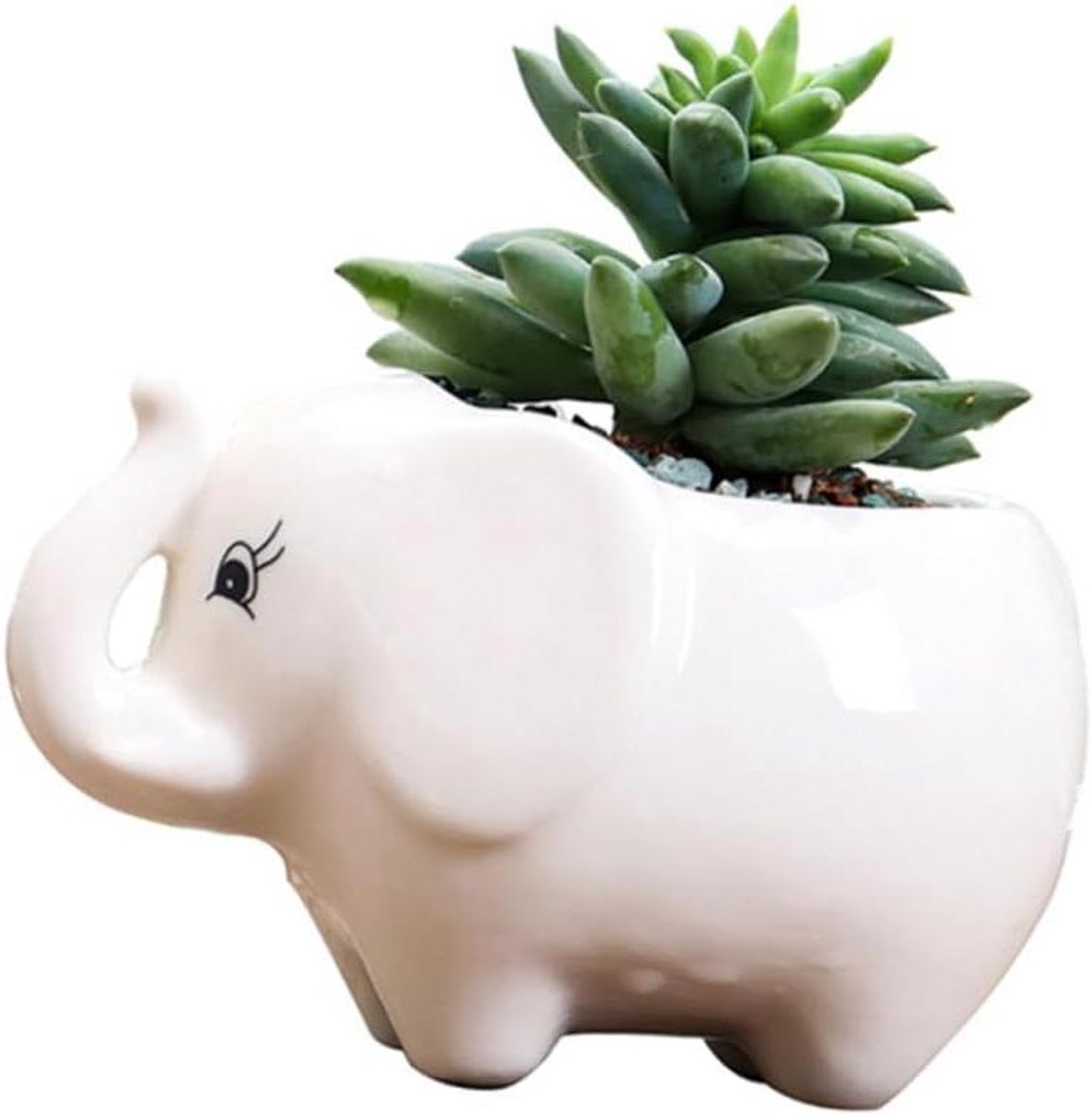 Keramische Bloempot Olifant - Bloemenpot Plantenbak - Planten Binnen Zetten - Creatief Olifant Ontwerp