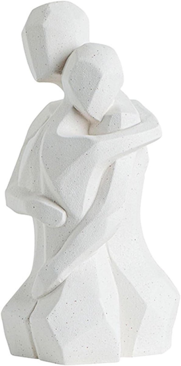 Keramiek Paar Sculptuur - Liefdesbeeldje - Woondecoratie - Tijdloze Elegantie - Klein of Groot - Wit of Zwart