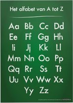 Educatieve poster (Forex) - Taal alfabet groen krijtbord - 30 x 40 cm