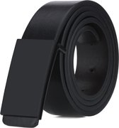 Dandali TT26 herenmode zwarte platte gesp lederen riem tailleband, lengte: 115cm-Zwart