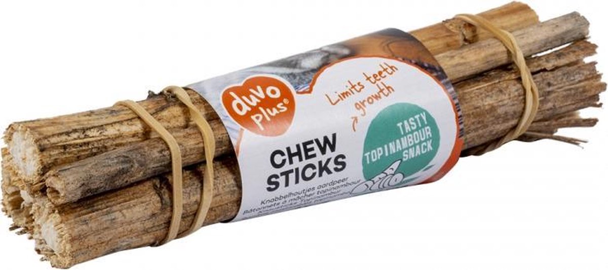 Duvo+ Knabbelhoutjes aardpeer 4st Duvo+ Knabbelhoutjes aardpeer 4st