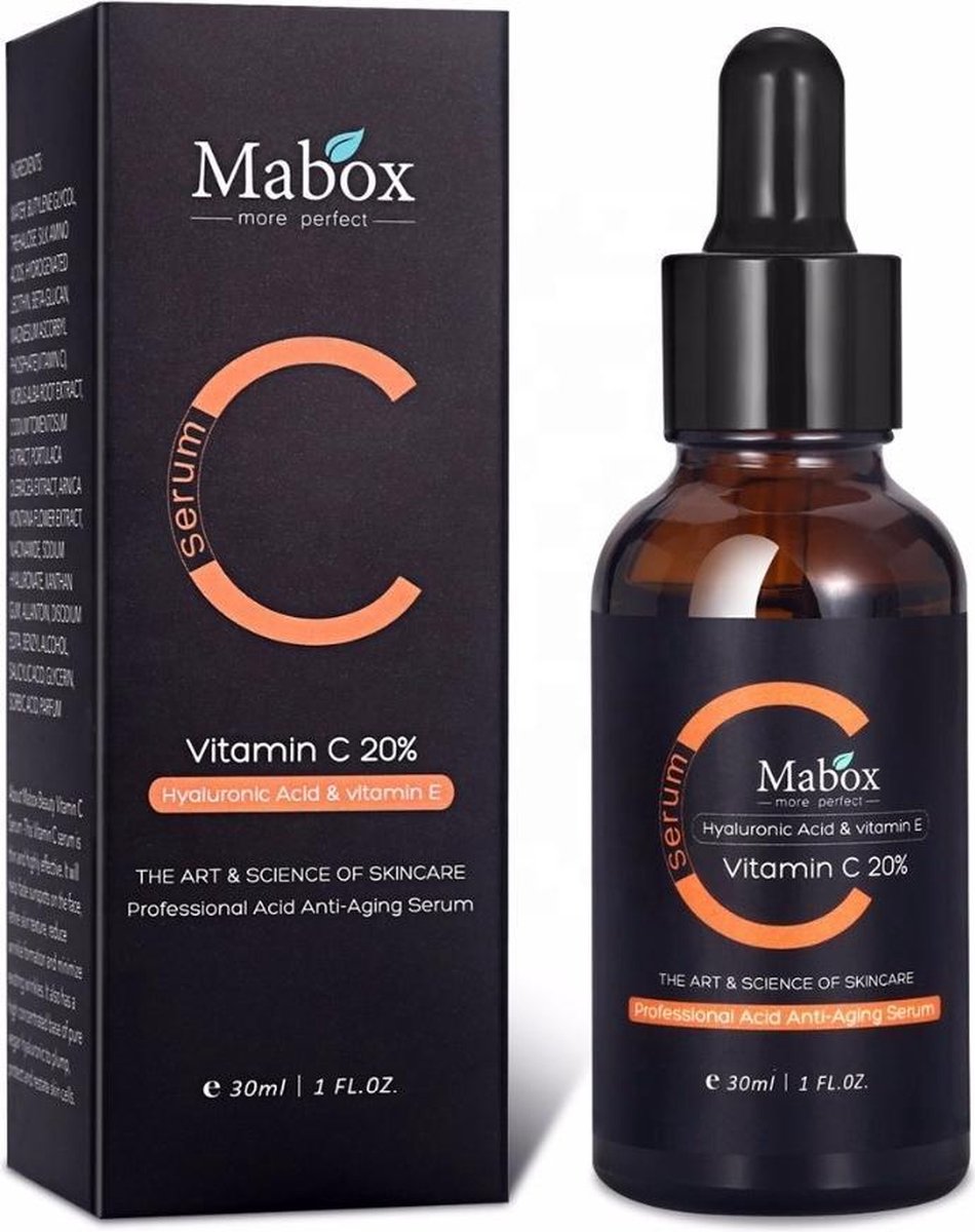 Mabox Natuurlijk Award winning Anti-rimpel gezicht-serum vitamine C + E serum 30ml! Essential Oil