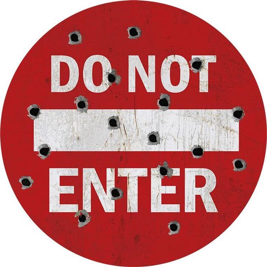 Signs-USA - Do Not Enter - Round 35 cm - Wandbord - Rond 35 cm