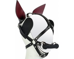Banoch | Mask Horseplay - zwart - pu Leer pony play bit gag masker
