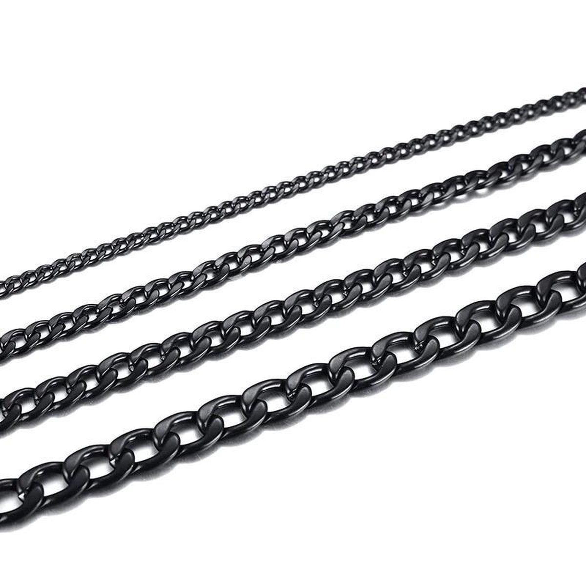 Cuban Link Ketting - Zwart - 5mm - Ketting Heren - Ketting Mannen - Papa Cadeau Voor Mannen - Vaderdag