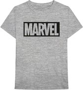 Marvel Heren Tshirt -S- Logo Grijs