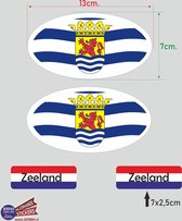 Provincie Zeeland vlaggen auto sticker set.