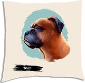 Sierkussen - Boxer - Wit - 45 Cm X 45 Cm