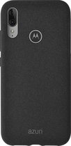 Azuri Motorola E6 Plus hoesje - Zand textuur backcover - Zwart