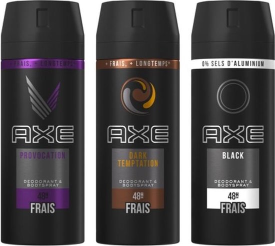 Axe Deodorant Spray MIX - Exite - Dark Temptation - Black | bol
