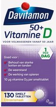 Bol.com Davitamon Vitamine D 50+ Smelttabletten - vitamine d volwassenen - 130 stuks - Voedingssupplement aanbieding