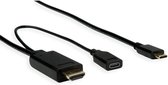 Roline Premium USB-C naar HDMI en USB-C PD kabel met DP Alt Mode (4K 60 Hz) / zwart - 2 meter