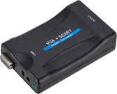 VGA + 3,5mm Jack naar Scart audio video converter / zwart