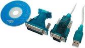 USB-A (m) naar 9-pins SUB-D / 25-pins SUB-D (m) seriële RS232 adapter - 1,5 meter