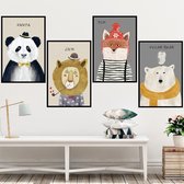 Muursticker | Portret | Panda | Leeuw | Ijsbeer | Vos | Wanddecoratie | Muurdecoratie | Slaapkamer | Kinderkamer | Babykamer | Jongen | Meisje | Decoratie Sticker
