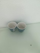 kleine koffiemokjes - 100ml per stuk - blauw - 2 stuks