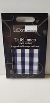 La Dora Tafellinnen voor buiten, blauw/wit ruit, rond 150 cm