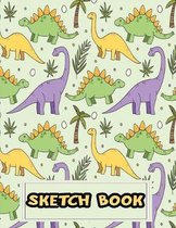 Sketch Paper for Kids: Sketching Notebook for Doodling and Drawing - Girls & Boys - Dinosaurs Pattern