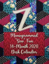 Z: Monogrammed ''Sew'' Fun 14-Month 2020 Desk Calendar