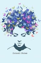Cornell Notes: Notes Taking System for High School Adult Student with College Ruled Lines Composition with Women with the hair made o