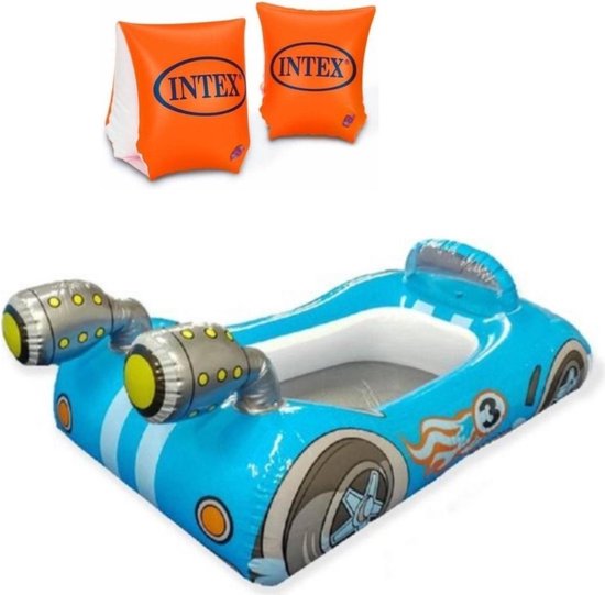 Lelie leerling output INTEX Opblaasbare Raceauto bootje - zwemvleugels - baby - zwemband -  kinderen - Strand... | bol.com