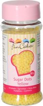 FunCakes - Taartdecoratie - Sugar Dots - Suikerkorrels - Geel - 80g