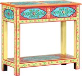 Wandtafel Massief Hout - Bijzettafel - koffietafel (Incl LW3D Klok) l - coffee table woonkamertafel