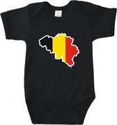 Rompertjes baby met tekst - Belgium - Romper zwart - Maat 74/80