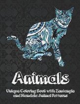 Animals - Unique Coloring Book with Zentangle and Mandala Animal Patterns