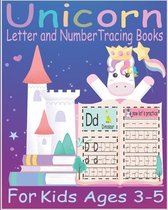Unicorn/ Letter and Number Tracing Books for Kids Ages 3-5