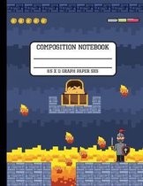 Composition Notebook Graph Paper 5x5: Video Game Fun and Trendy Back to School Quad Writing Book for Students 8.5 x 11 inches