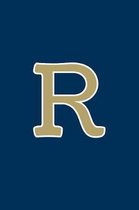 R: Monogram Journal, Notebook or Diary. Navy Blue with Gold Alphabet Initial Letter - 6'' x 9'' 110 College Ruled Blank Lin