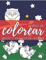 Libro de colorear zorro y animales del bosque