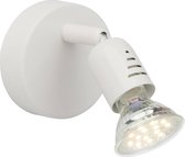 BRILLIANT lamp Loona LED wandspot wit | 1x LED-PAR51, GU10, 3W LED reflectorlamp inbegrepen, (250lm, 3000K) | Schaal A ++ tot E | Draaibare kop