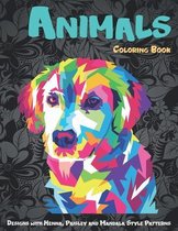 Animals - Coloring Book - Designs with Henna, Paisley and Mandala Style Patterns