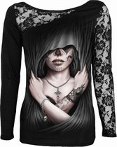 Spiral Longsleeve top -S- DEAD LOVE Zwart